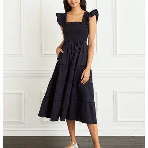 Hill House Ellie Nap Dress Black cotton midi